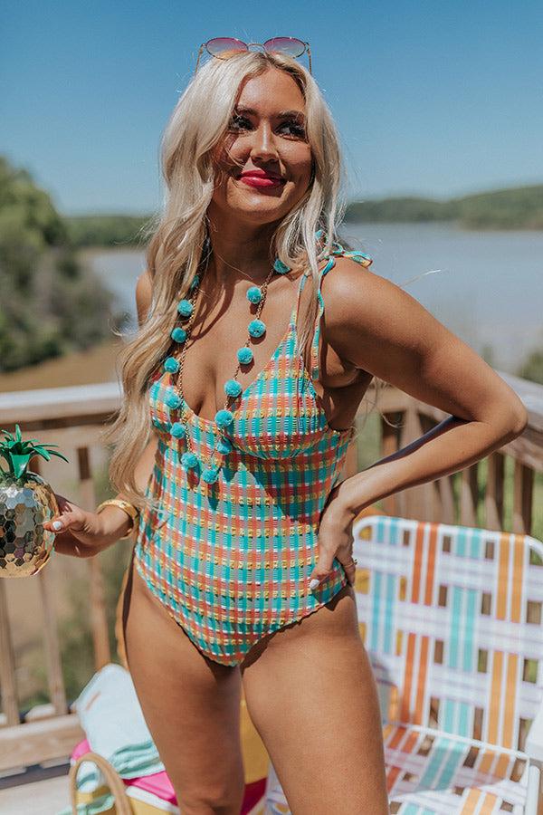 Capri Waters Seersucker One Piece Swimsuit Product Image