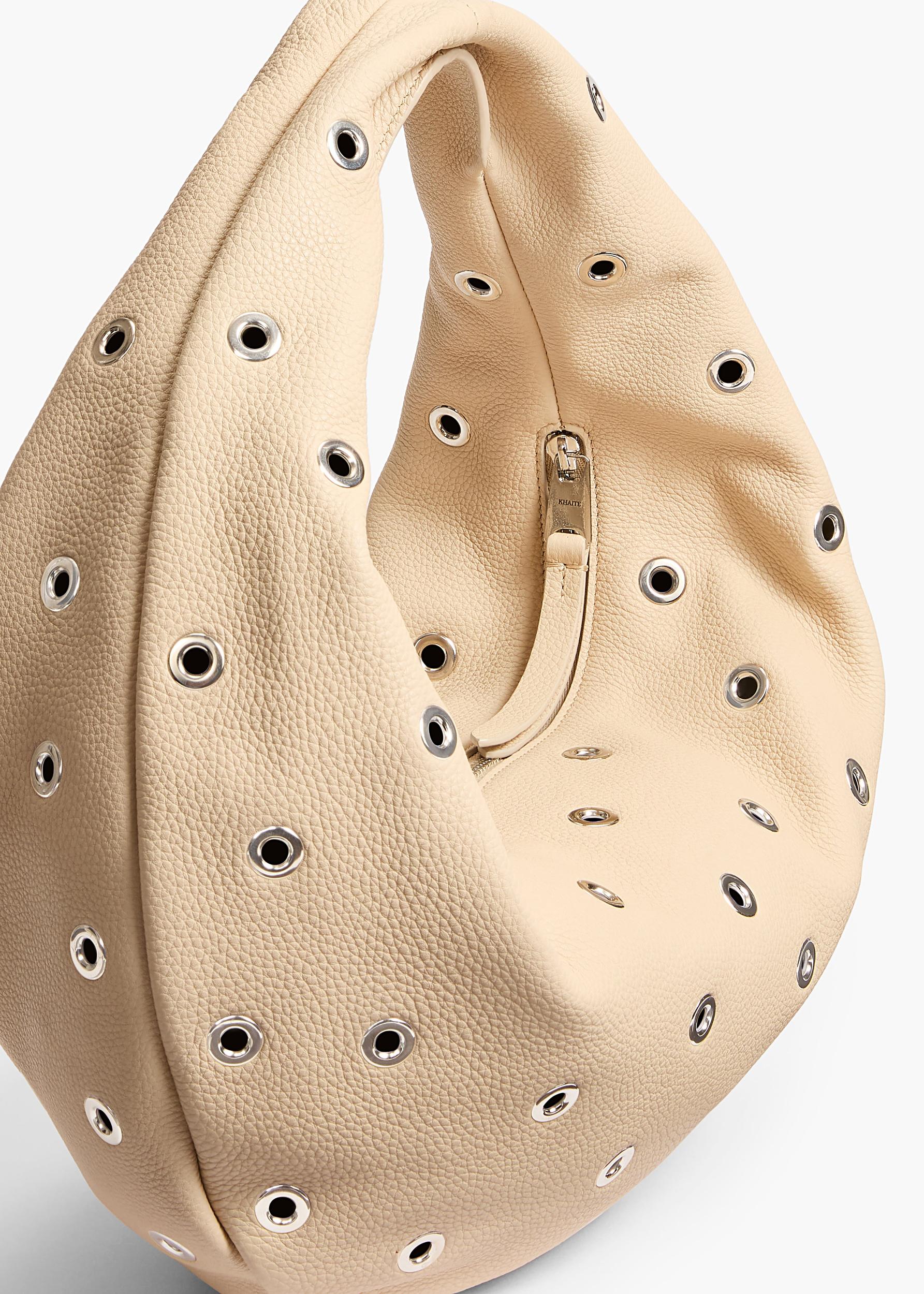 Medium Olivia Hobo in Dark Ivory Pebbled Leather with Grommets Product Image