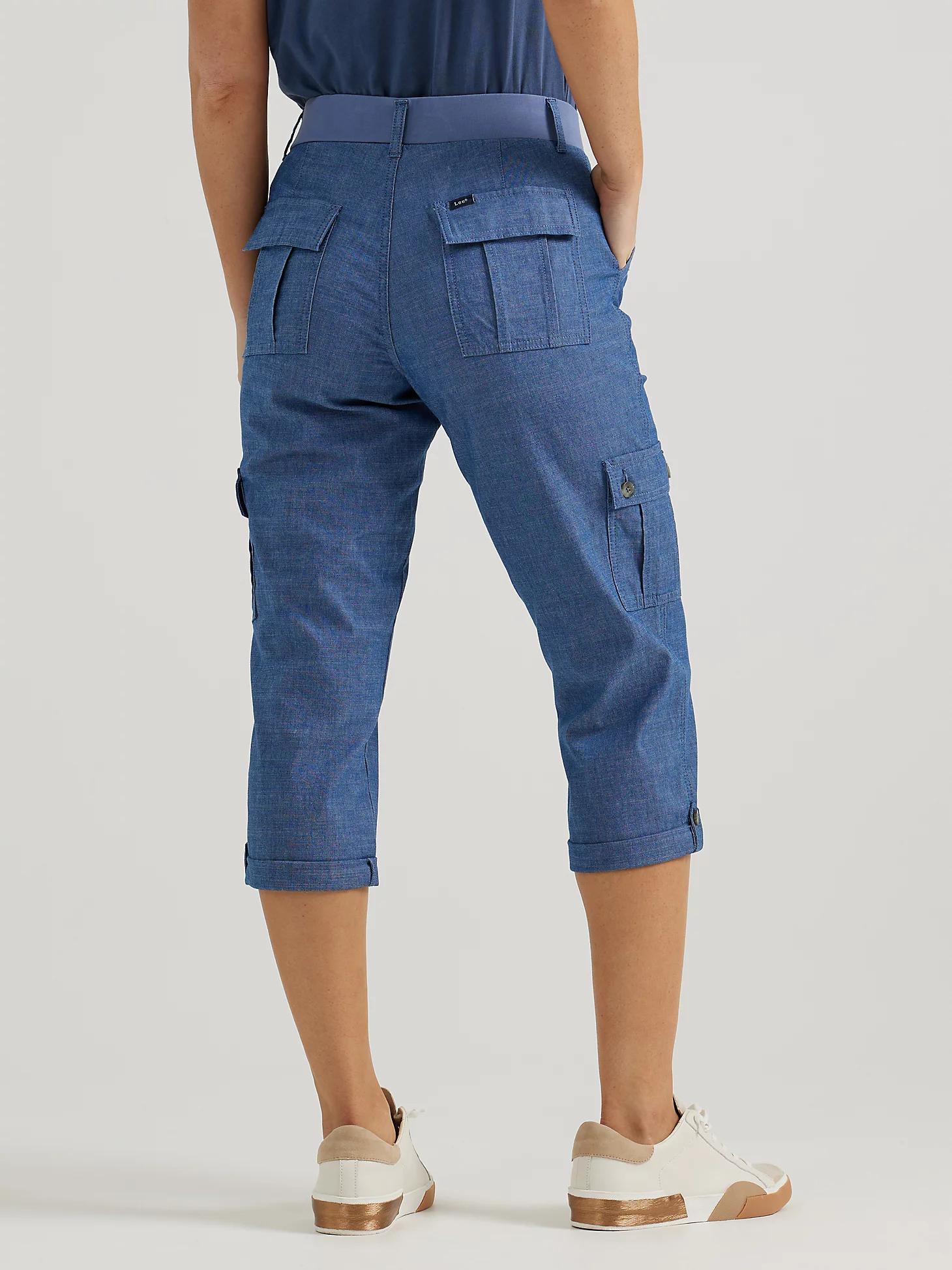 Women's Ultra Lux Comfort with Flex-to-Go Relaxed Fit Cargo Capri | Women's Capris & Crops | Lee® Product Image