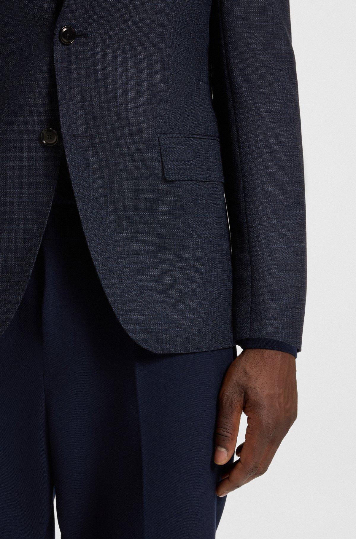 Slim-fit blazer in checked virgin wool Product Image