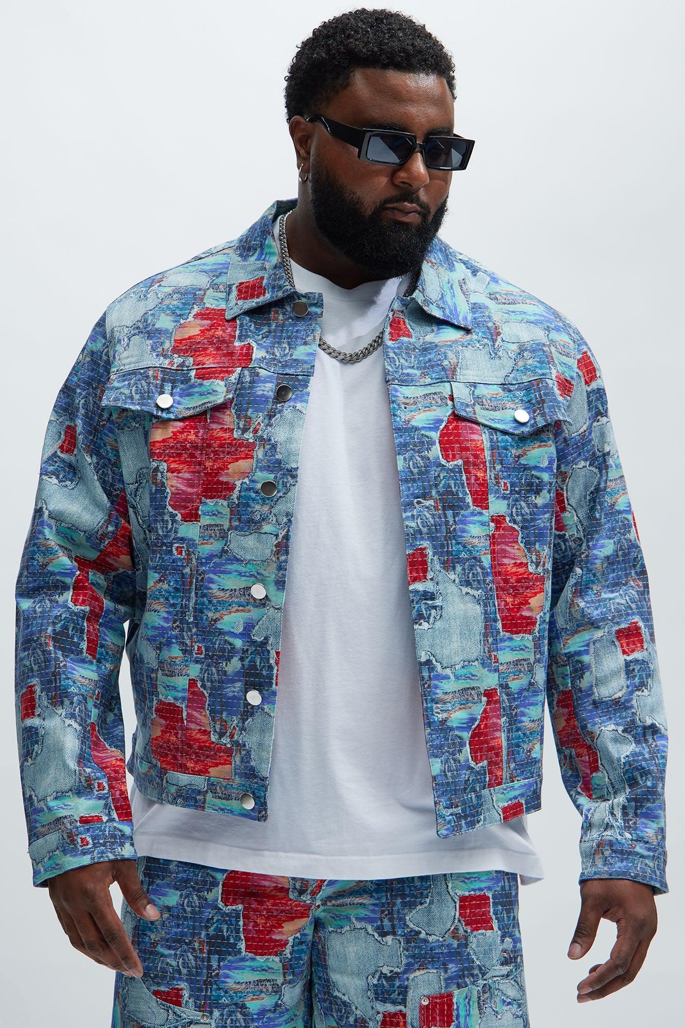 Maui Gardens Trucker Jacket - Blue/combo Product Image