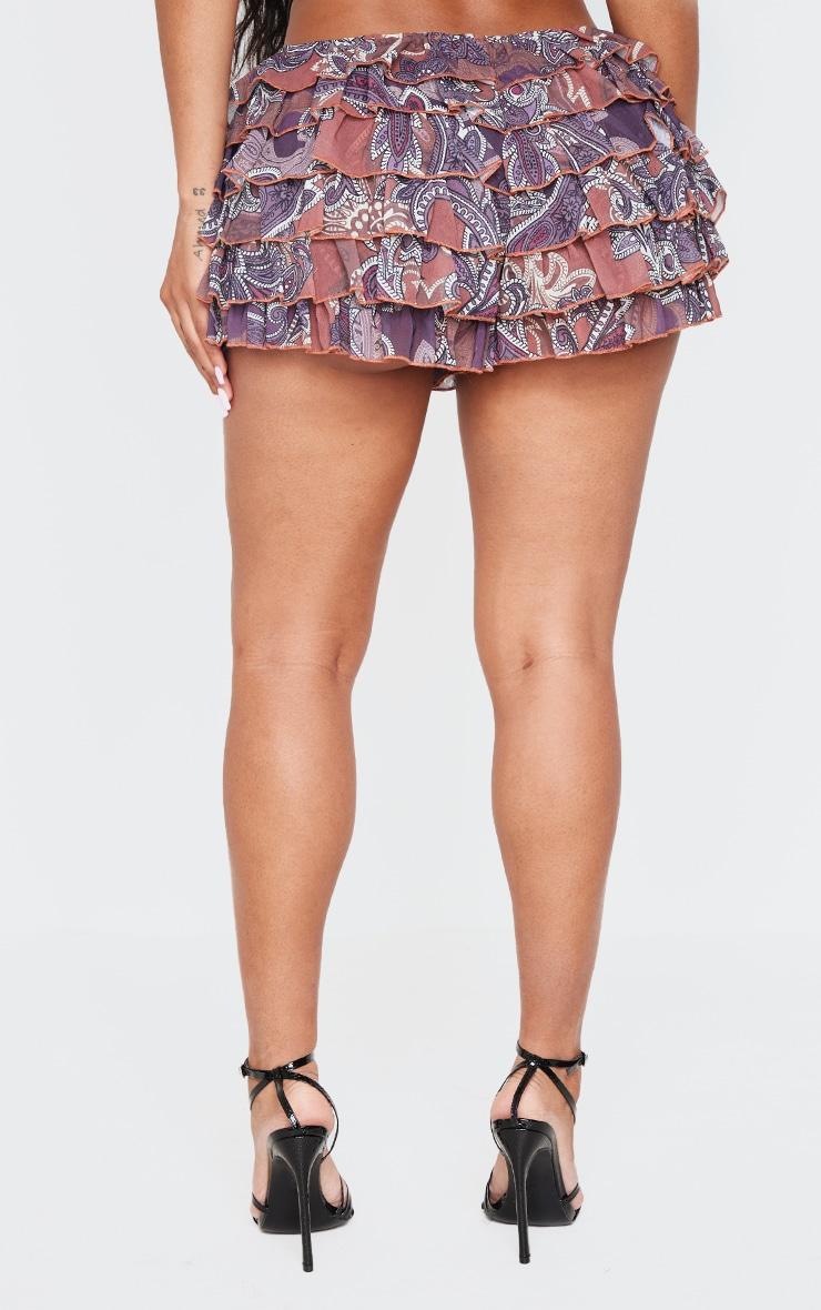 Shape Purple Paisley Print Frill Bloomer Shorts Product Image