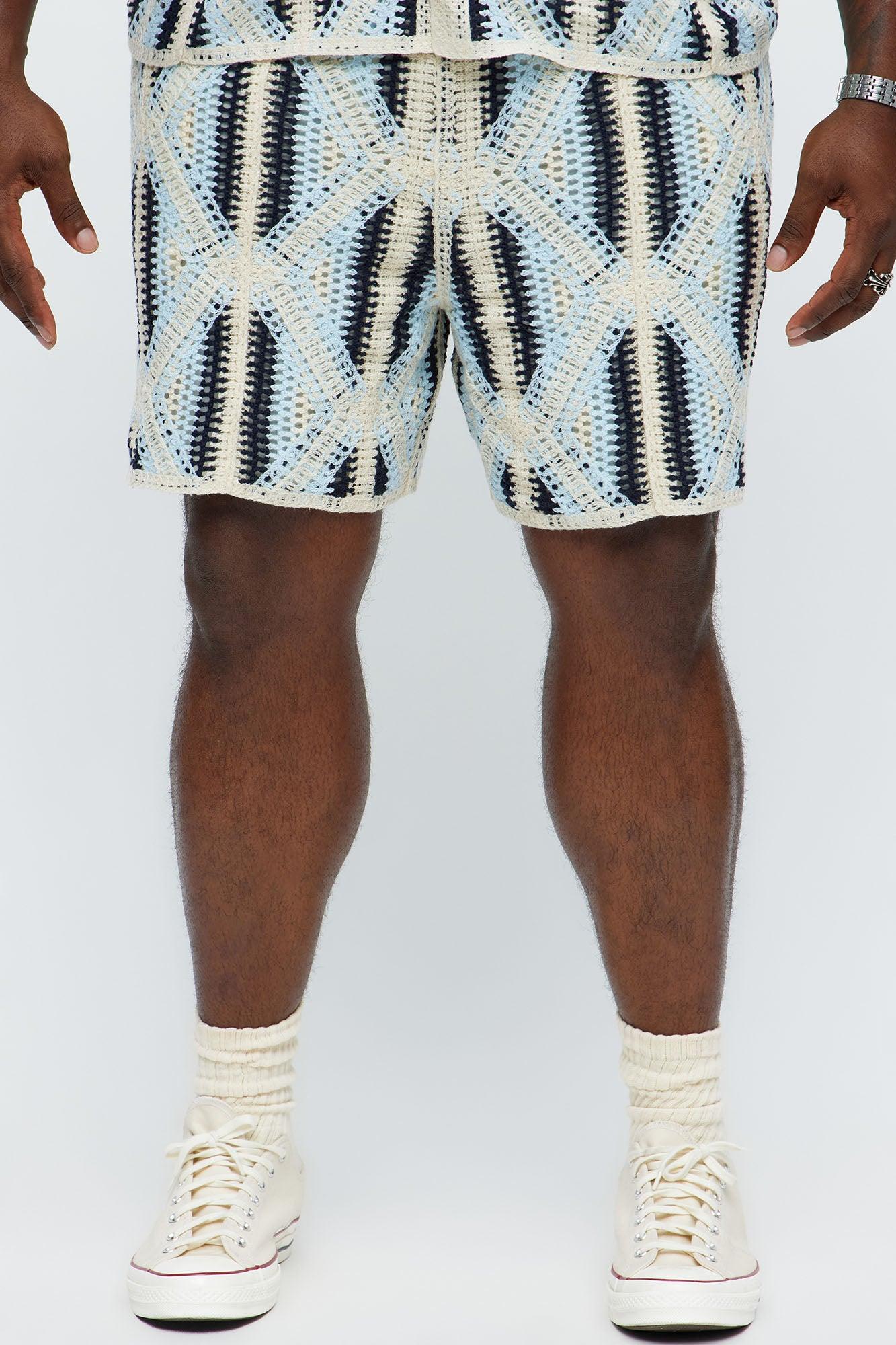 Triangles Knit Short - Blue/combo Male Product Image