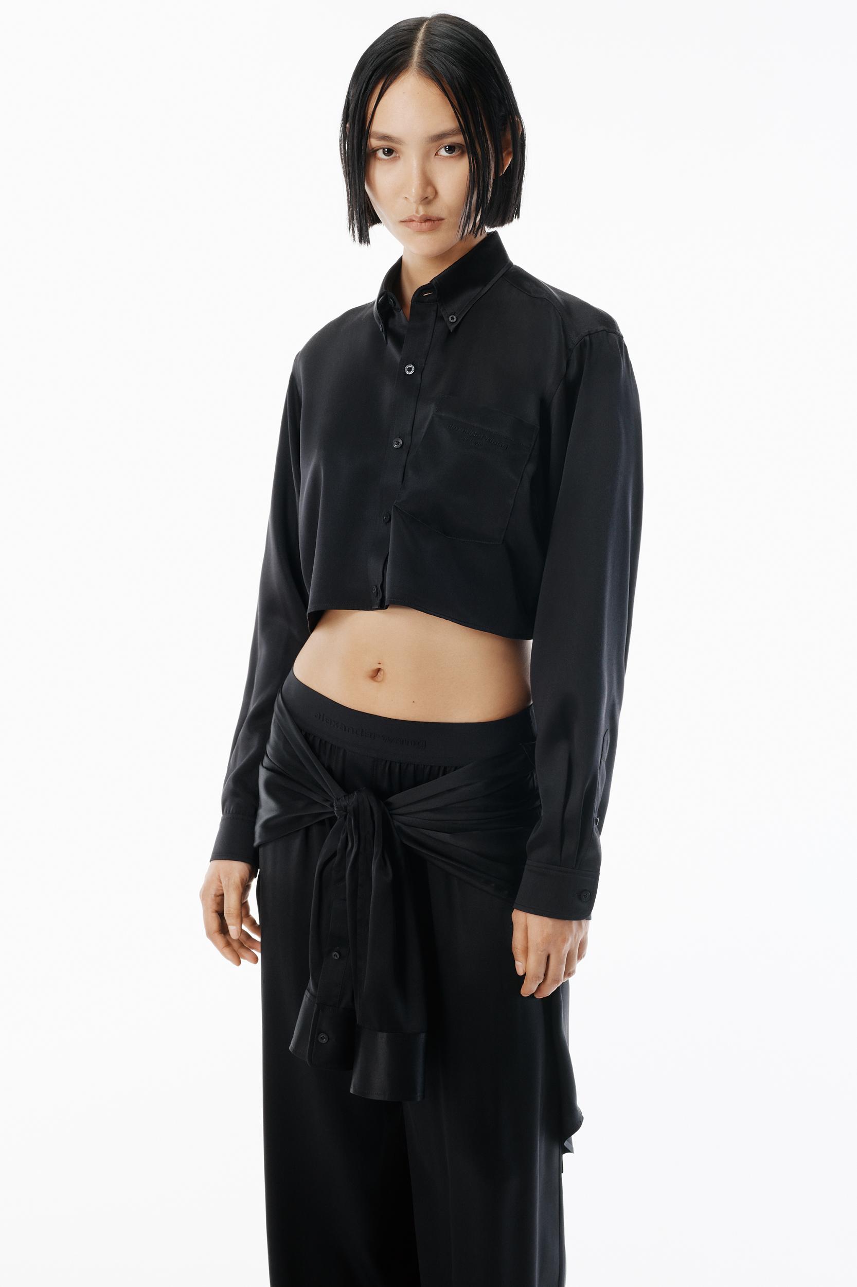 Black Silk Charmeuse Pre-styled Boxer Pant Product Image