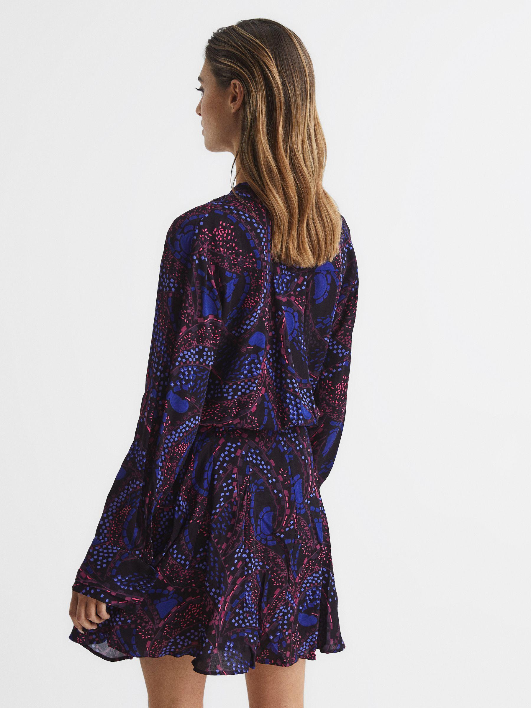 Printed Mini Dress in Purple Product Image
