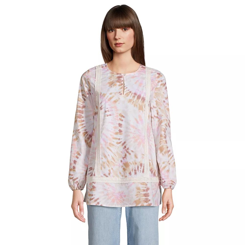 Petite Lands' End Split Neck Tunic Top, Women's,  Product Image