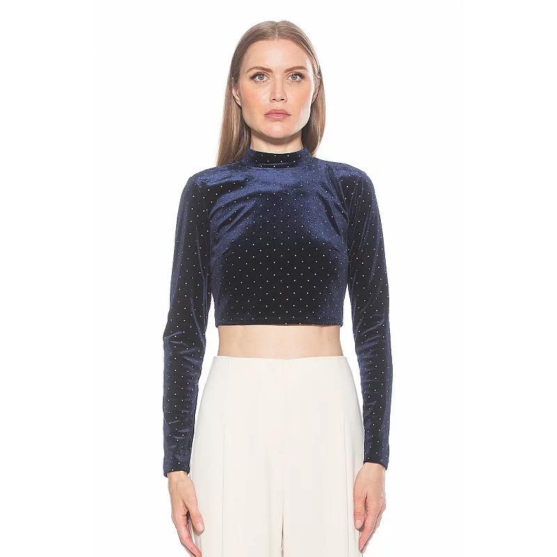 Women's ALEXIA ADMOR Ari Draped Mockneck Long Sleeve Top,  Product Image