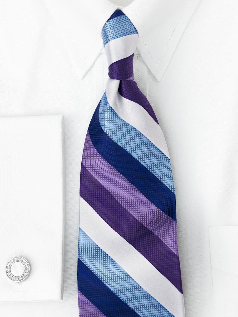 Stripe Woven Silk Tie - Purple Multi Product Image