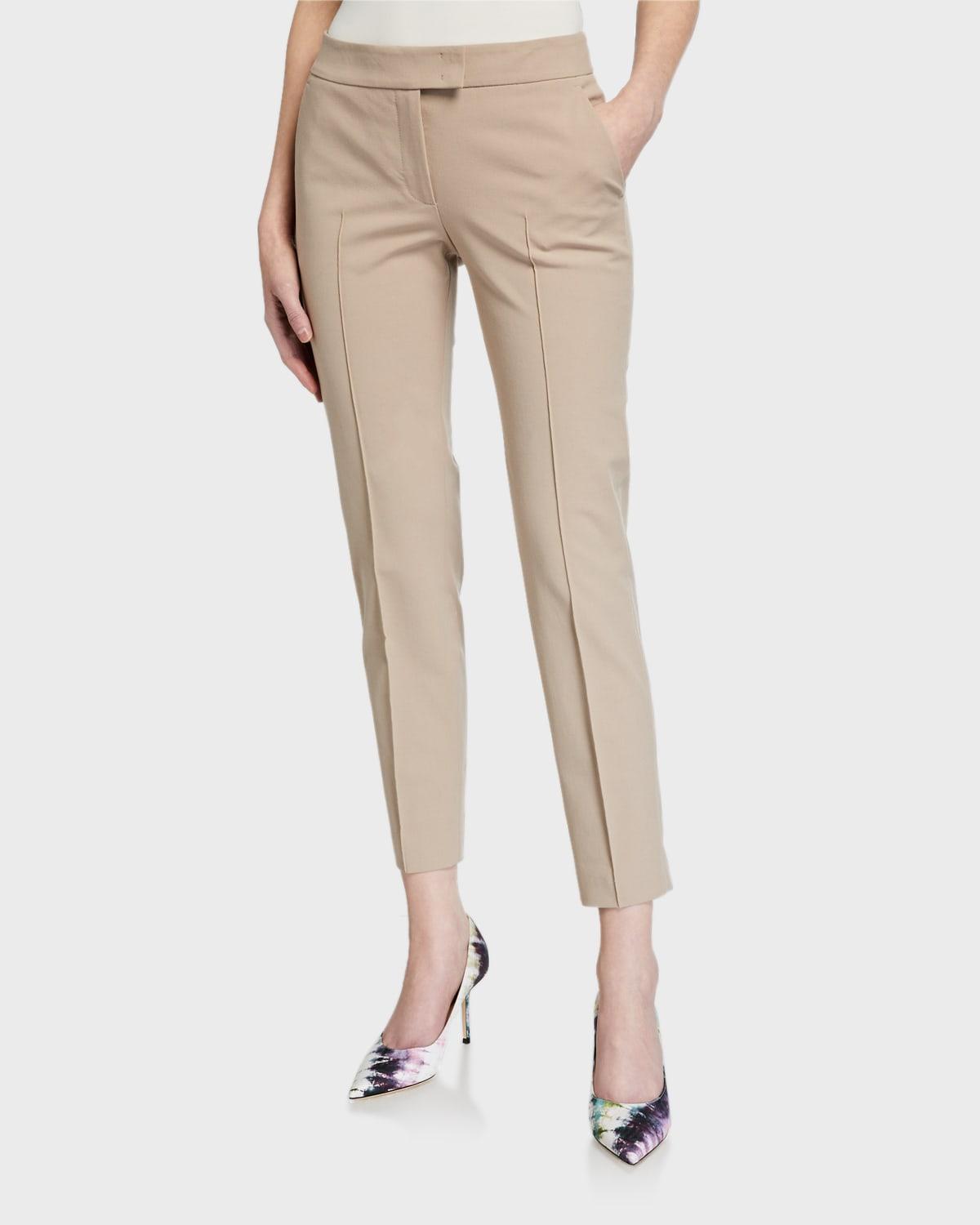 Frankie Straight-Leg Cotton-Stretch Cropped Pants Product Image