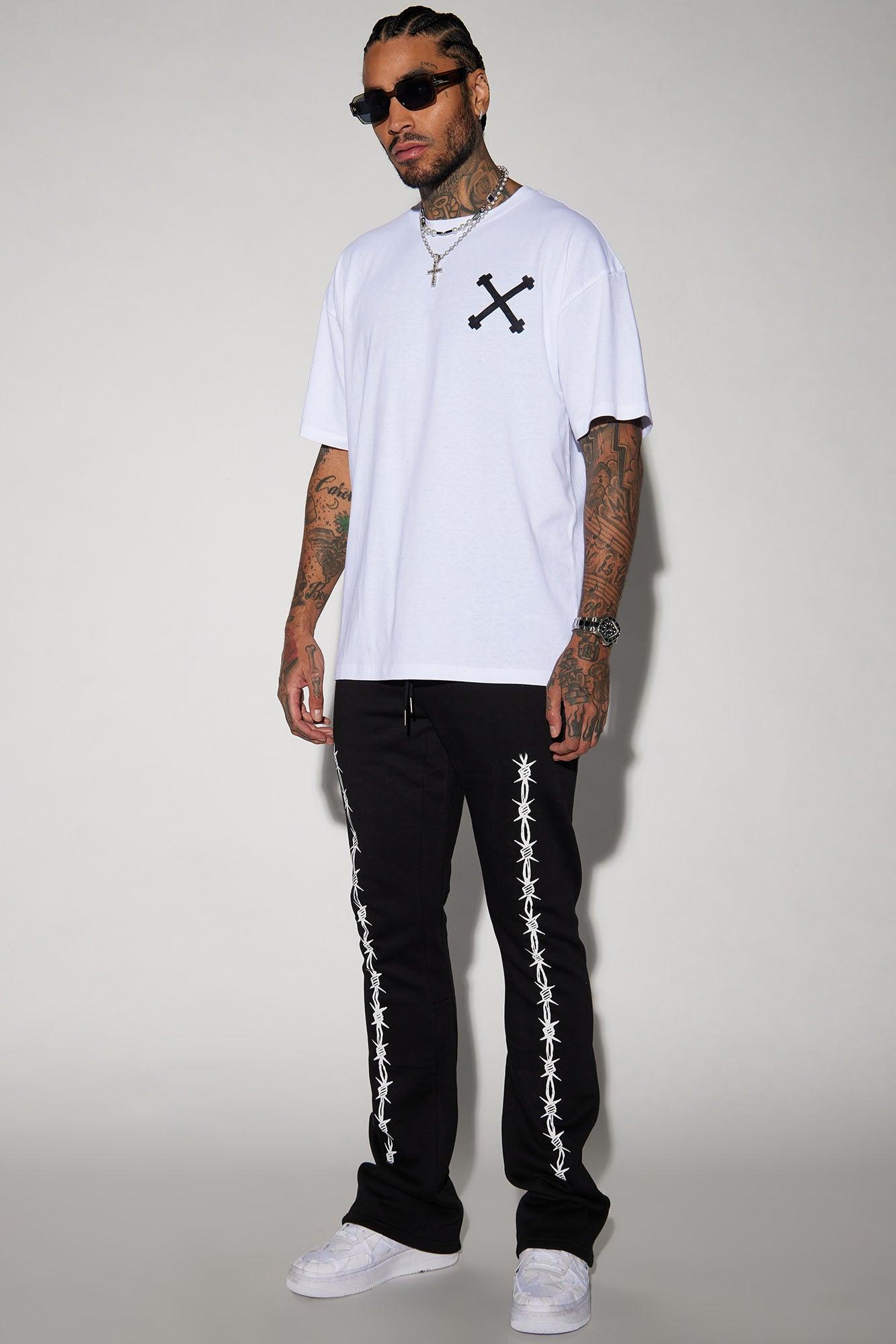 Barbwire Flared Sweatpants - Black Product Image