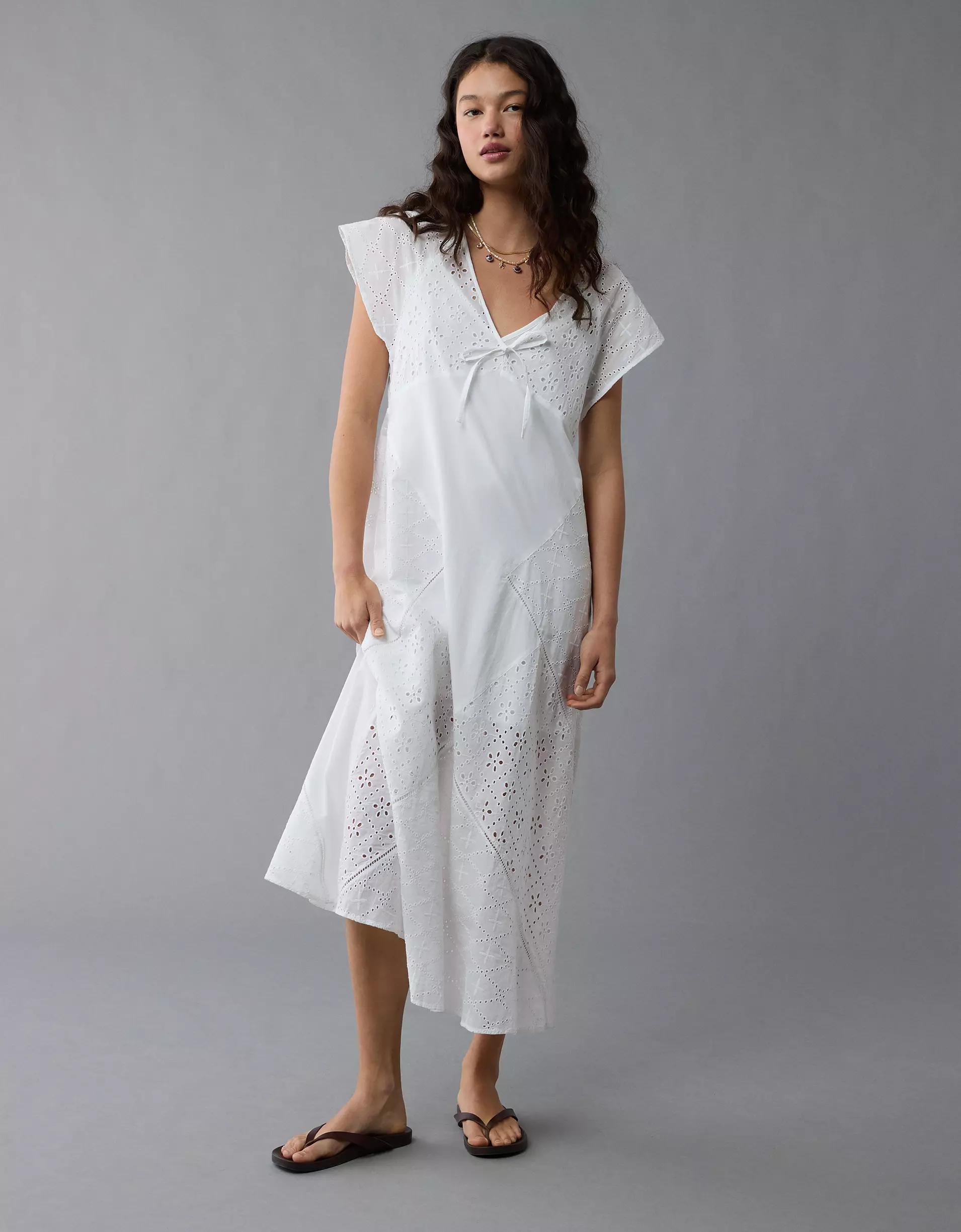 AE Flutter Sleeve Eyelet Maxi Dress Product Image