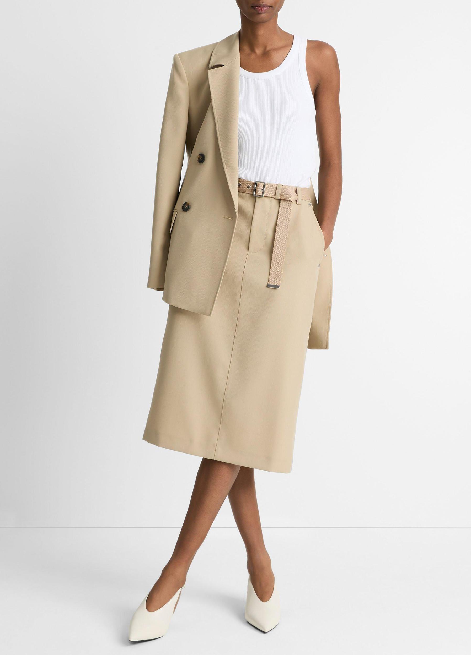 Belted Italian Canvas Skirt Product Image