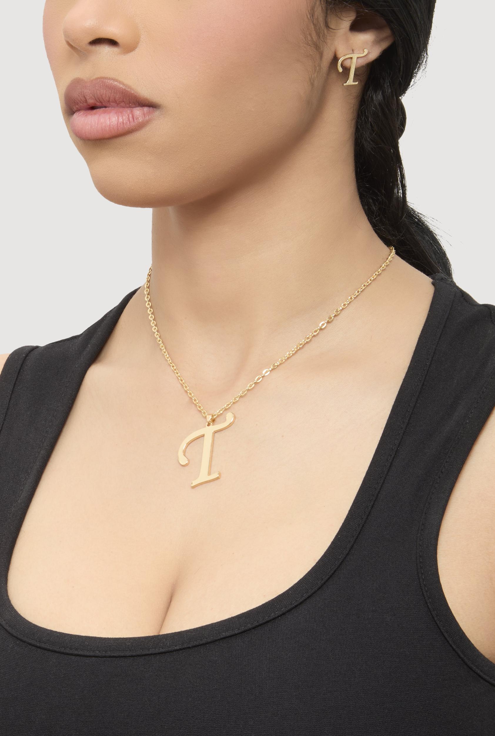 Love Curb Chain Necklace and Stud Earrings Unisex Product Image