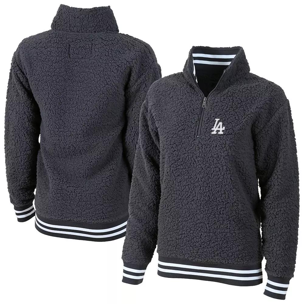 Women's G-III 4Her by Carl Banks Gray Los Angeles Dodgers Play Action Sherpa Fleece Quarter-Zip Jacket,  Product Image