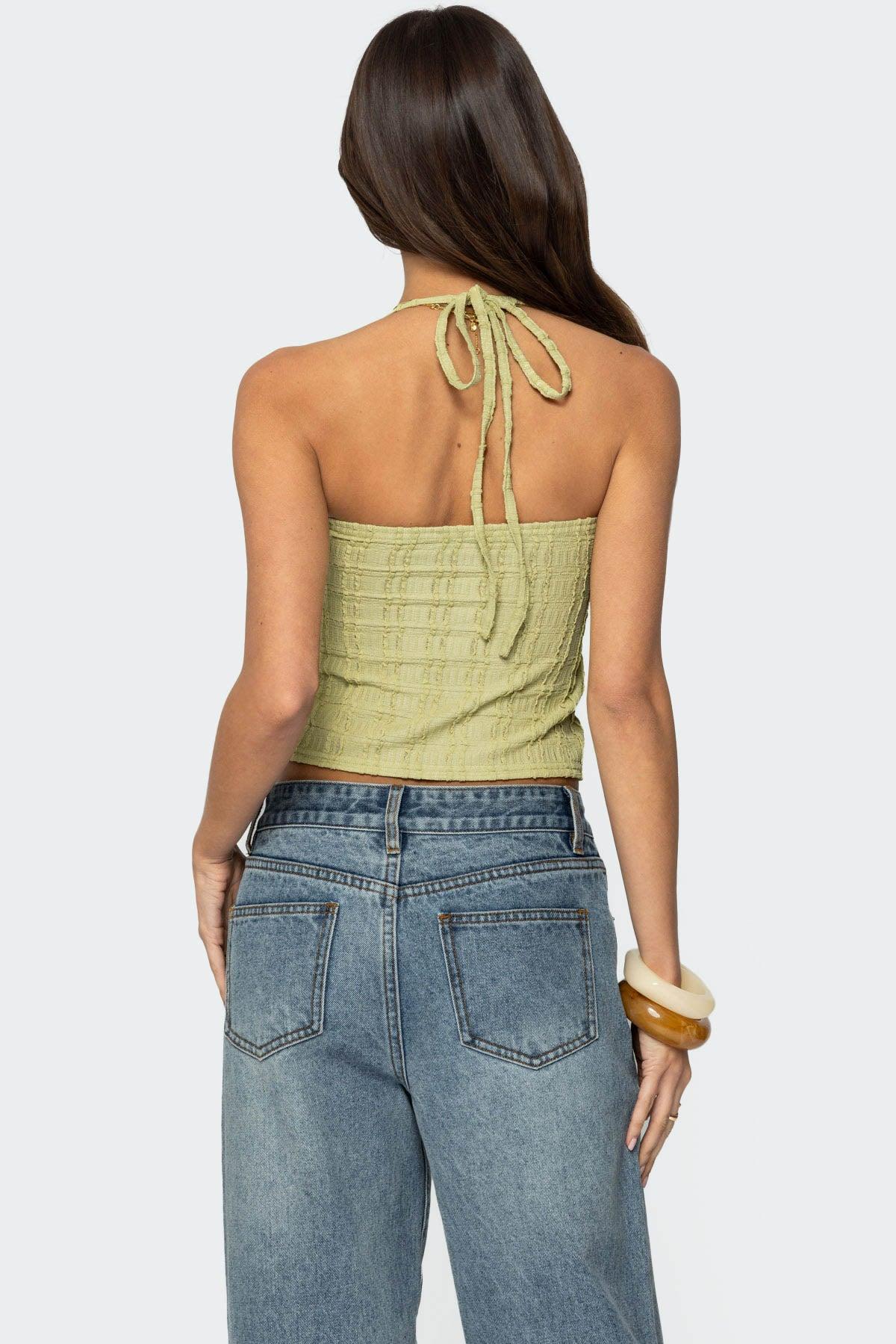 Galya Textured Halter Top Product Image