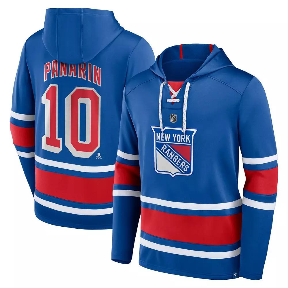 Men's Fanatics Branded Artemi Panarin Royal New York Rangers Name & Number Lace-Up Pullover Hoodie, Size: Small, Ran Blue Product Image