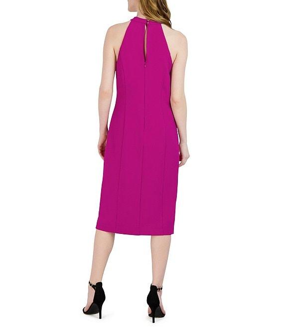 Julia Jordan Twist Halter Neck Sleeveless Stretch Crepe Sheath Dress Product Image