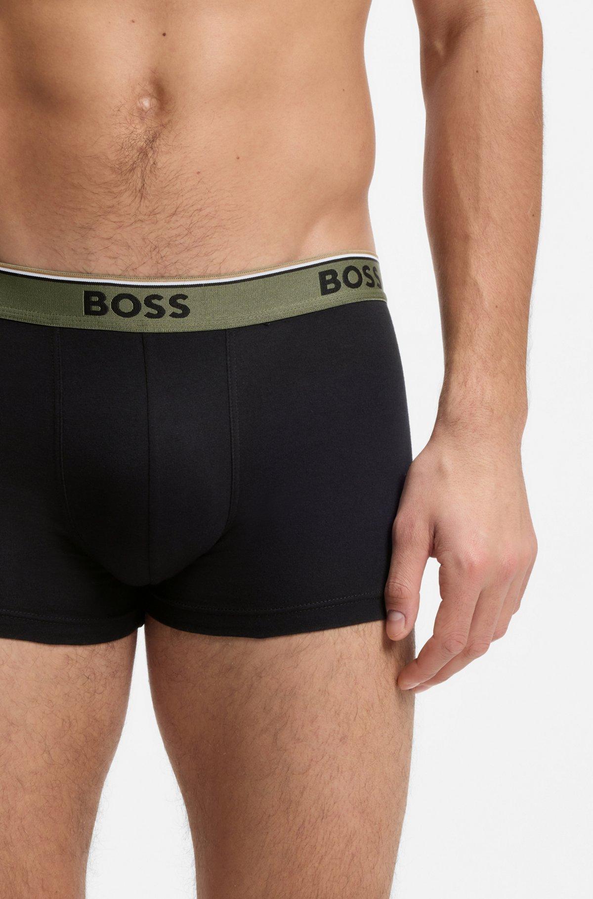 Three-pack of stretch-cotton trunks with logo waistbands Product Image