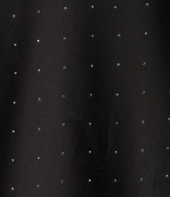 ASTR The Label Ellen Satin One-Shoulder Neck Long Sleeve Rhinestone Top Product Image