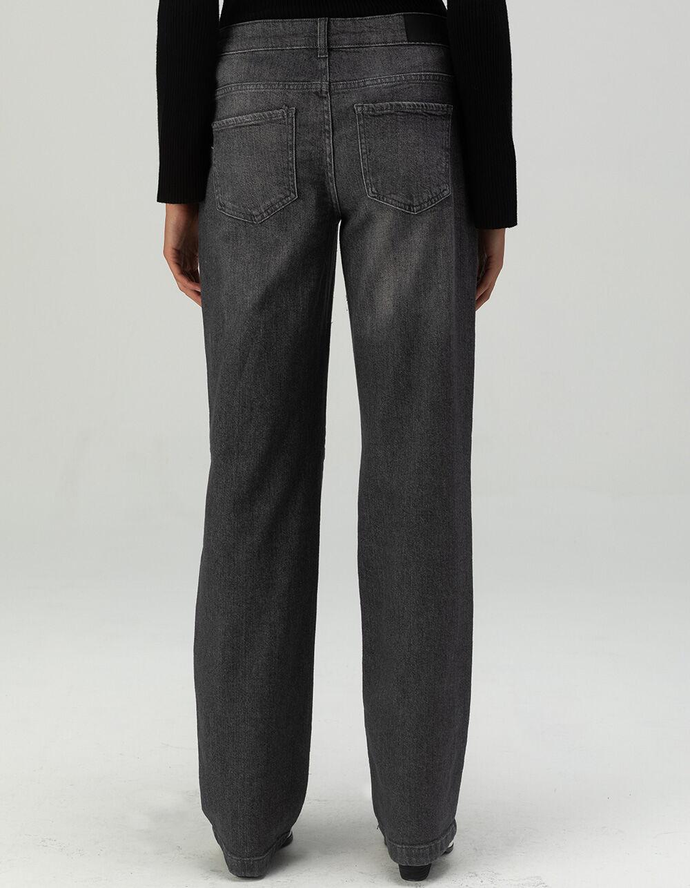 NOISY MAY Nila Low Rise Wide Womens Jeans - GRAY Product Image