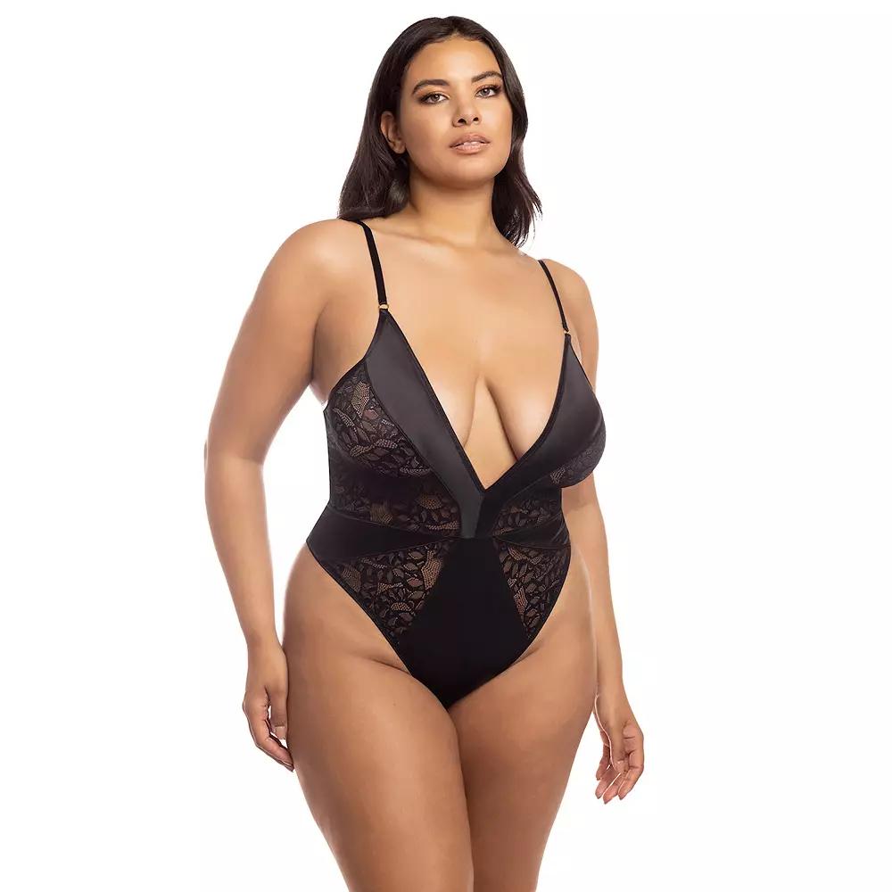 Plus Size Oh La La Cheri Amaya Teddy 52-11380X, Women's, Size: 2XL, Black Product Image