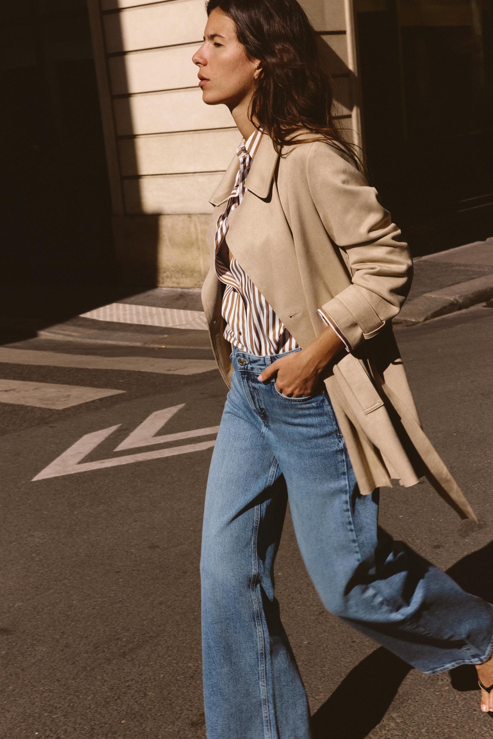 FAUX SUEDE TRENCH COAT Product Image