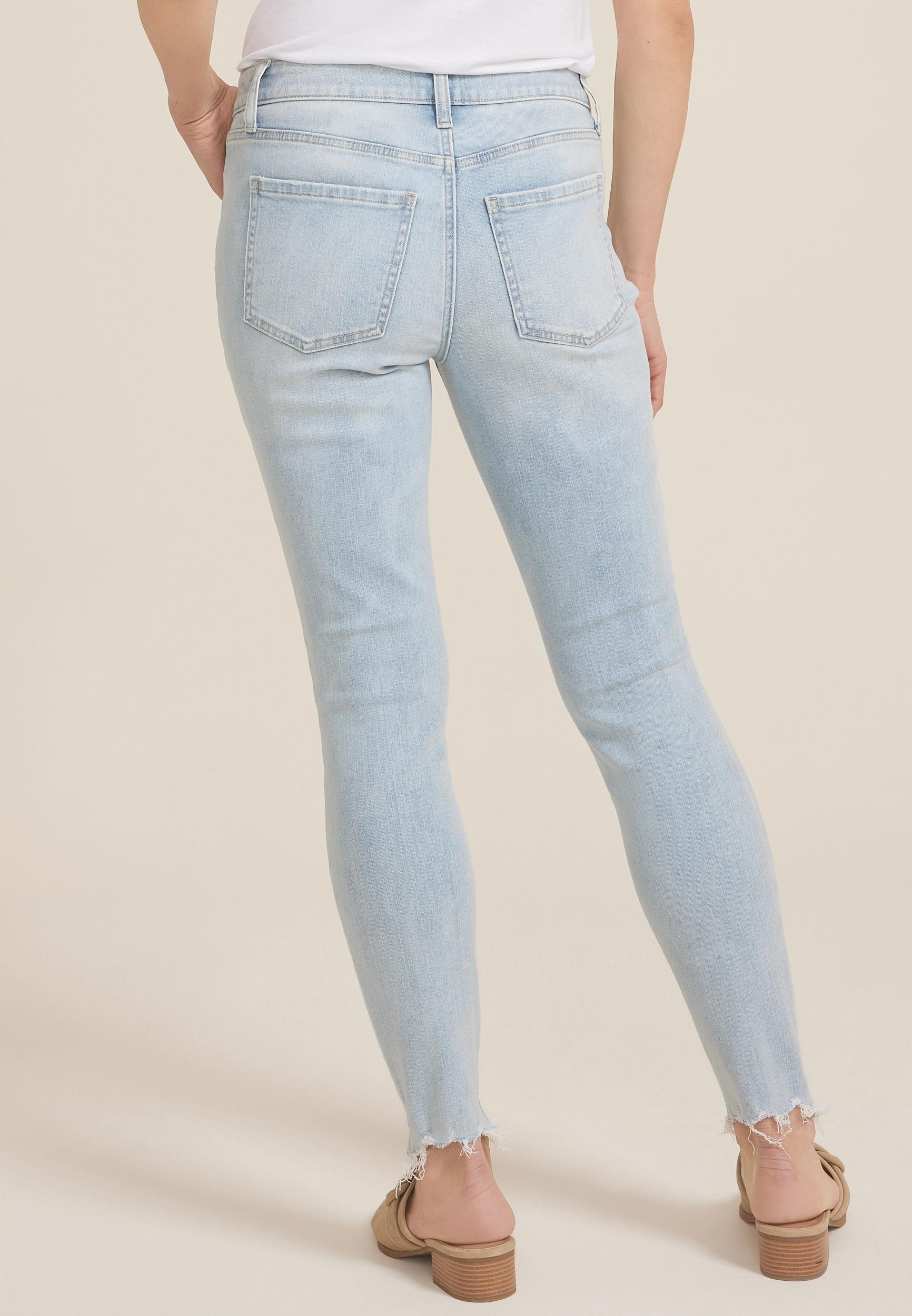m jeans by maurices™ Light High Rise Ripped Hem Ankle Jegging Product Image