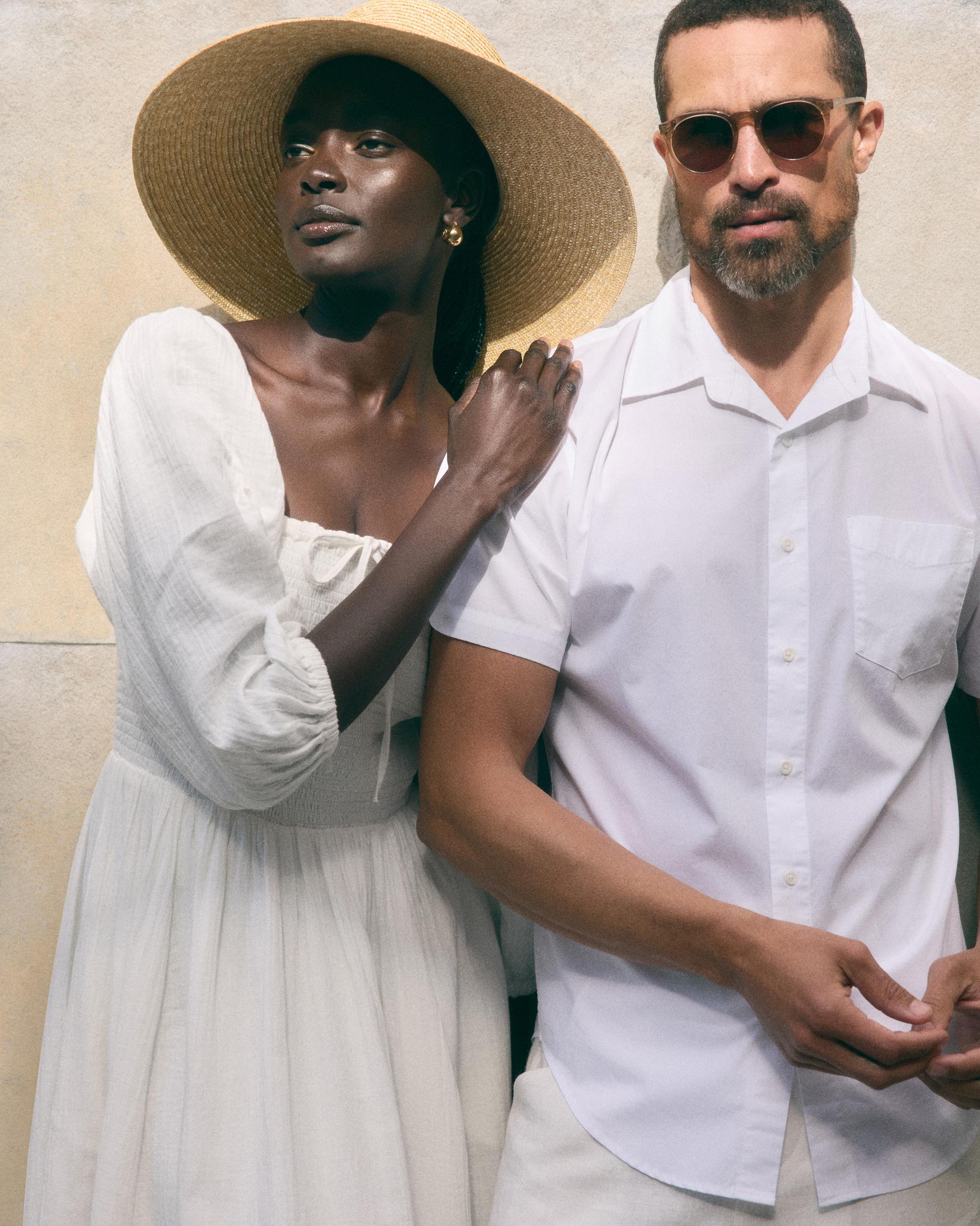 Quince | Men's Stretch Poplin Short Sleeve Shirt Organic Cotton Product Image