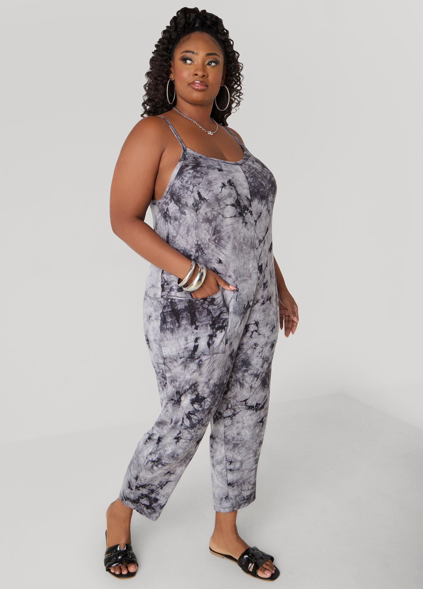 Plus Size Tie Dyed Jersey Jumpsuit Ashley Stewart Product Image