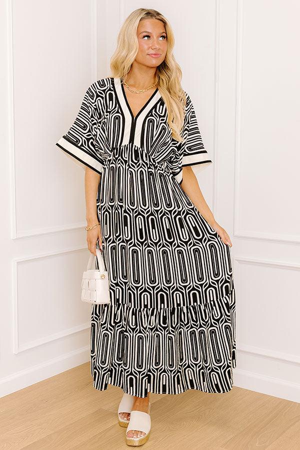 Art Gallery Social Midi Dress in Black Product Image