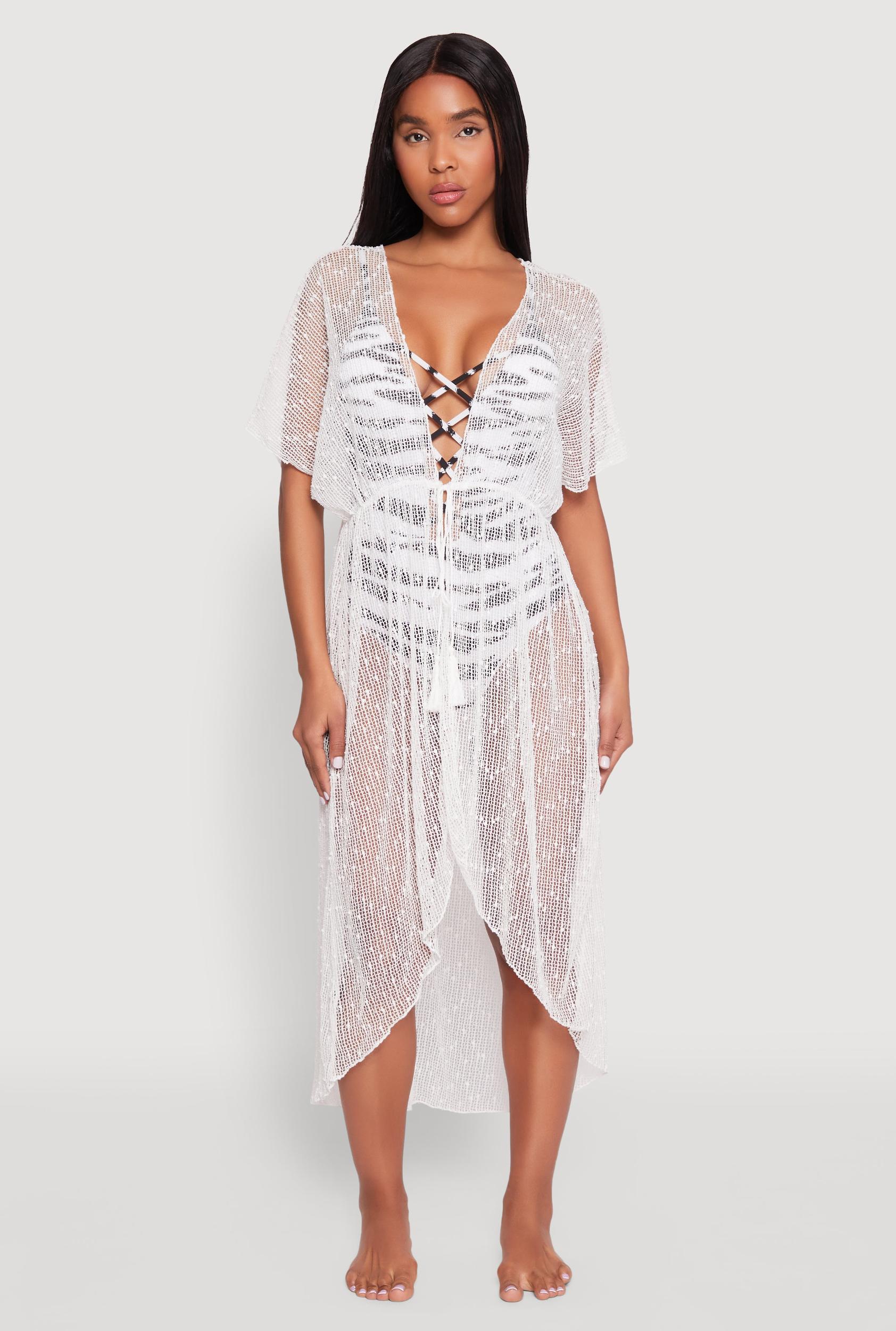 Popcorn Knit Tie Front Cover Up Kimono Female Product Image