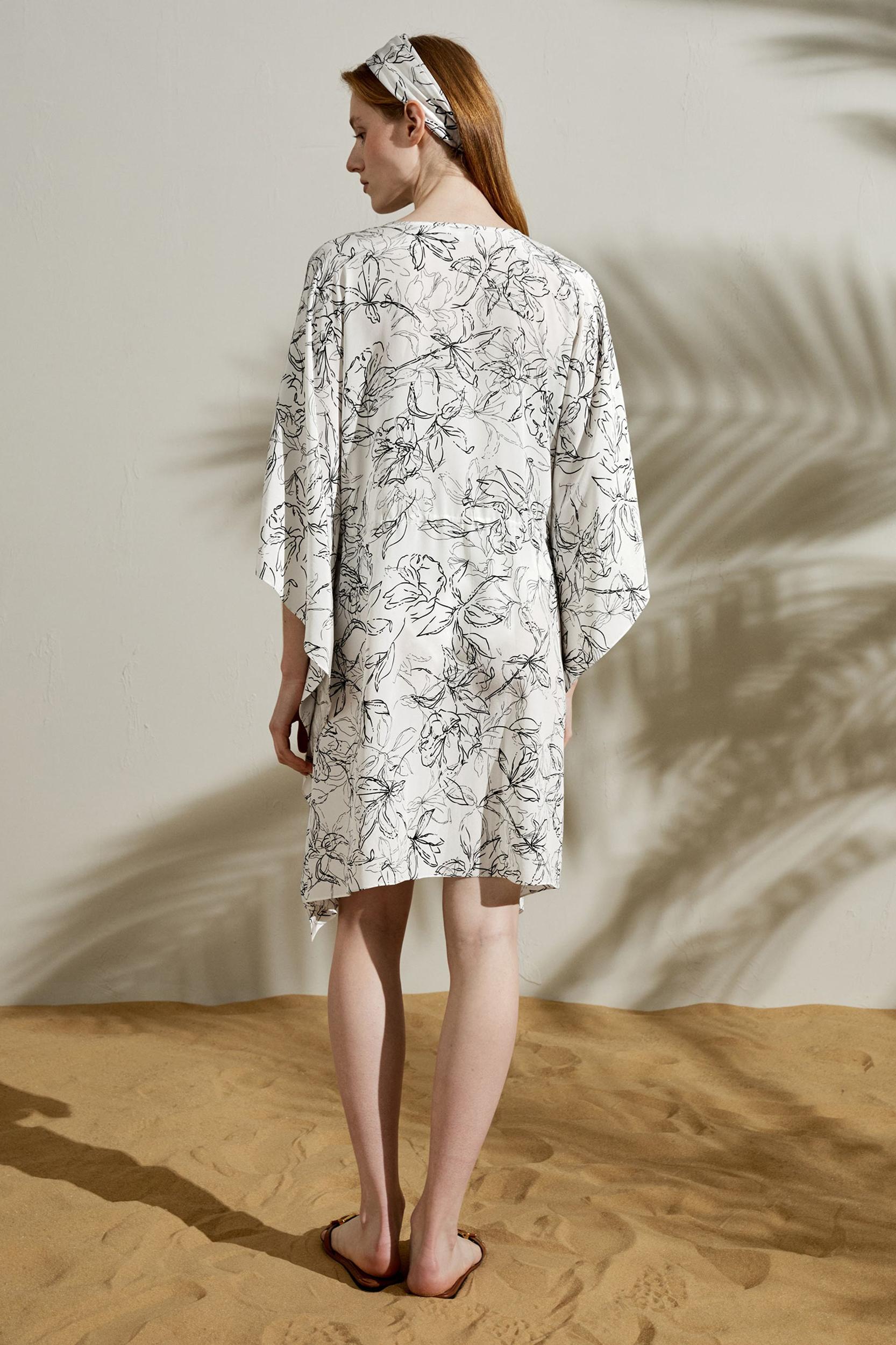 Floral Sketch Silk Cardigan Product Image