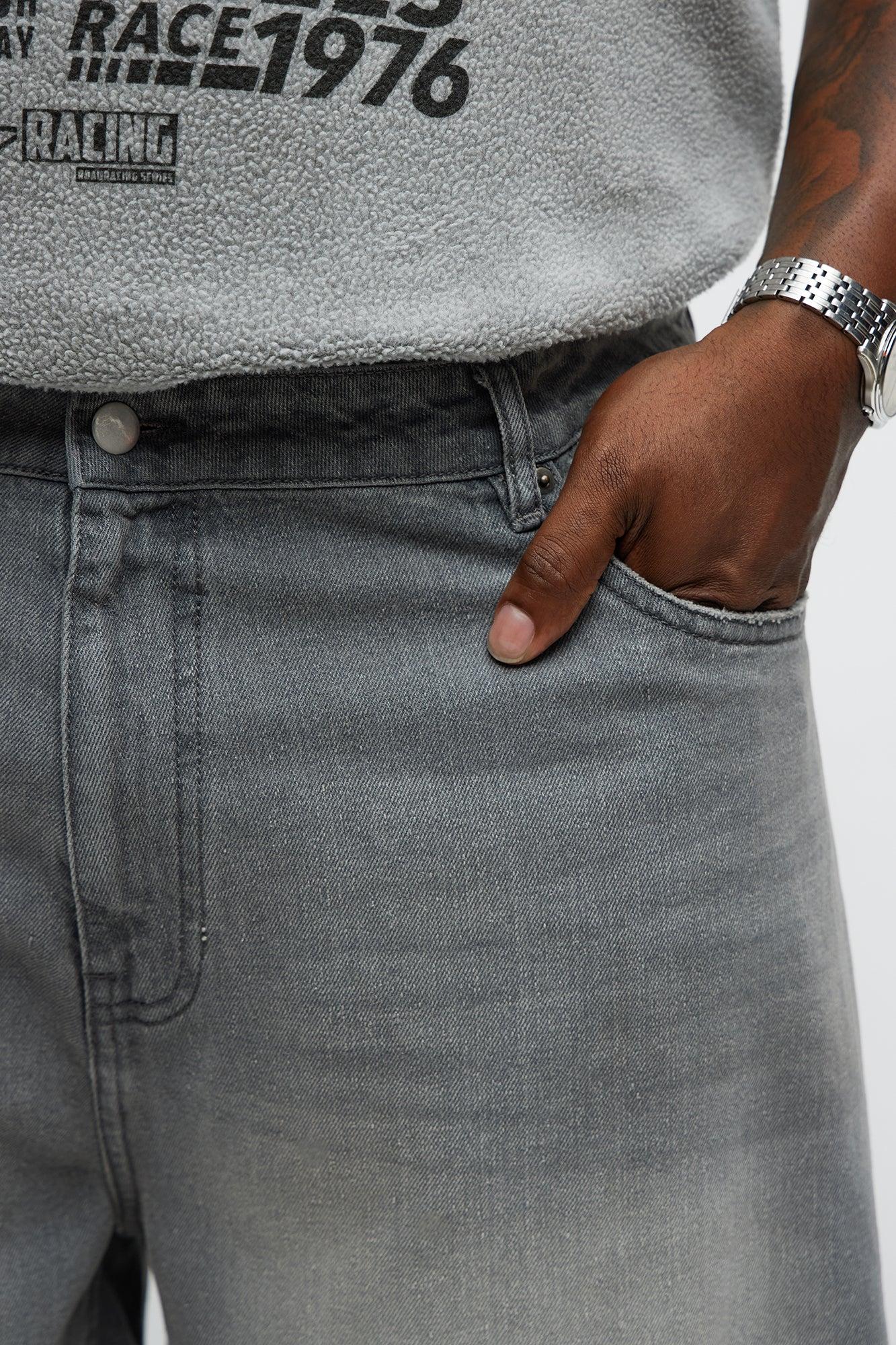Baggy Shadowline Denim Short - Grey Product Image