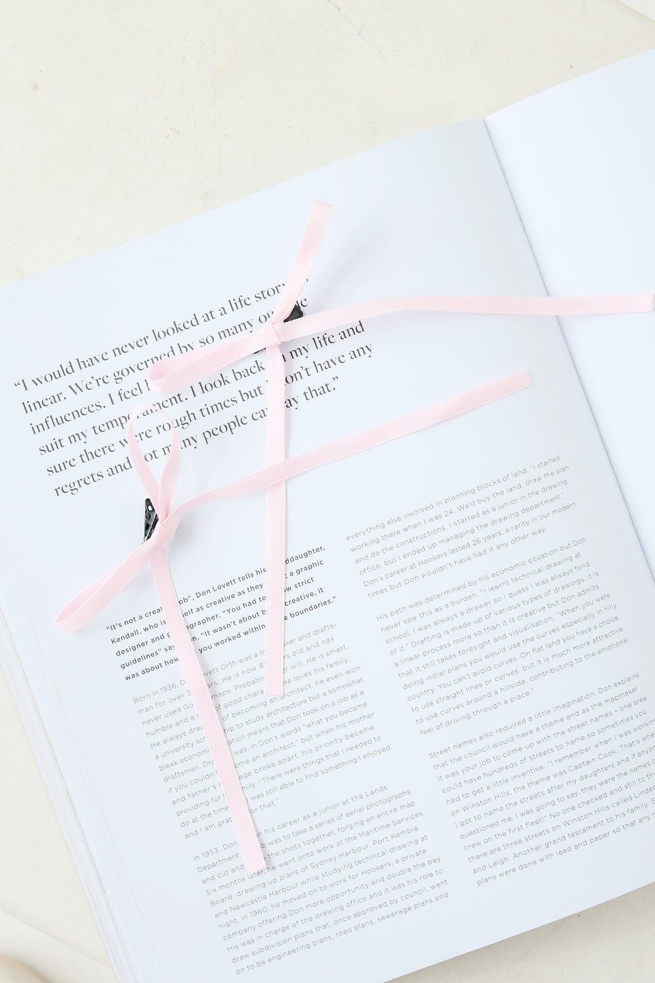 Flirty Bow Hair Clips Pink Product Image