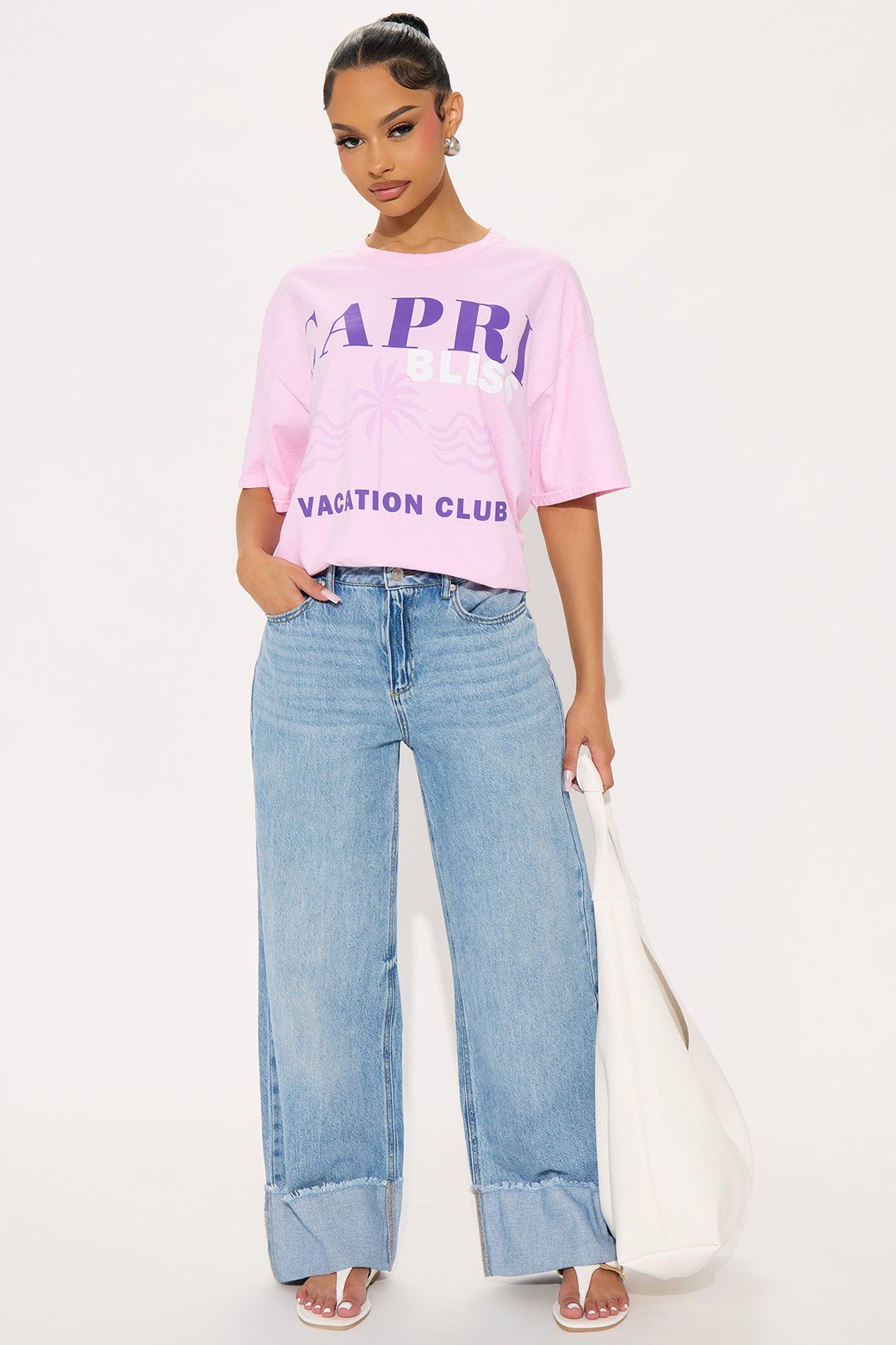 Capri Club Washed Oversized Tee - Pink Product Image