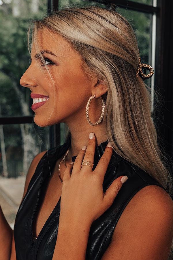 Oh My Heart Hoop Earrings in Gold Product Image