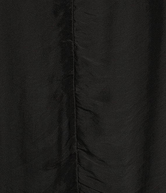 M Made in Italy Silky Crew Neck Short Sleeve Banded Hem Poncho Top Product Image