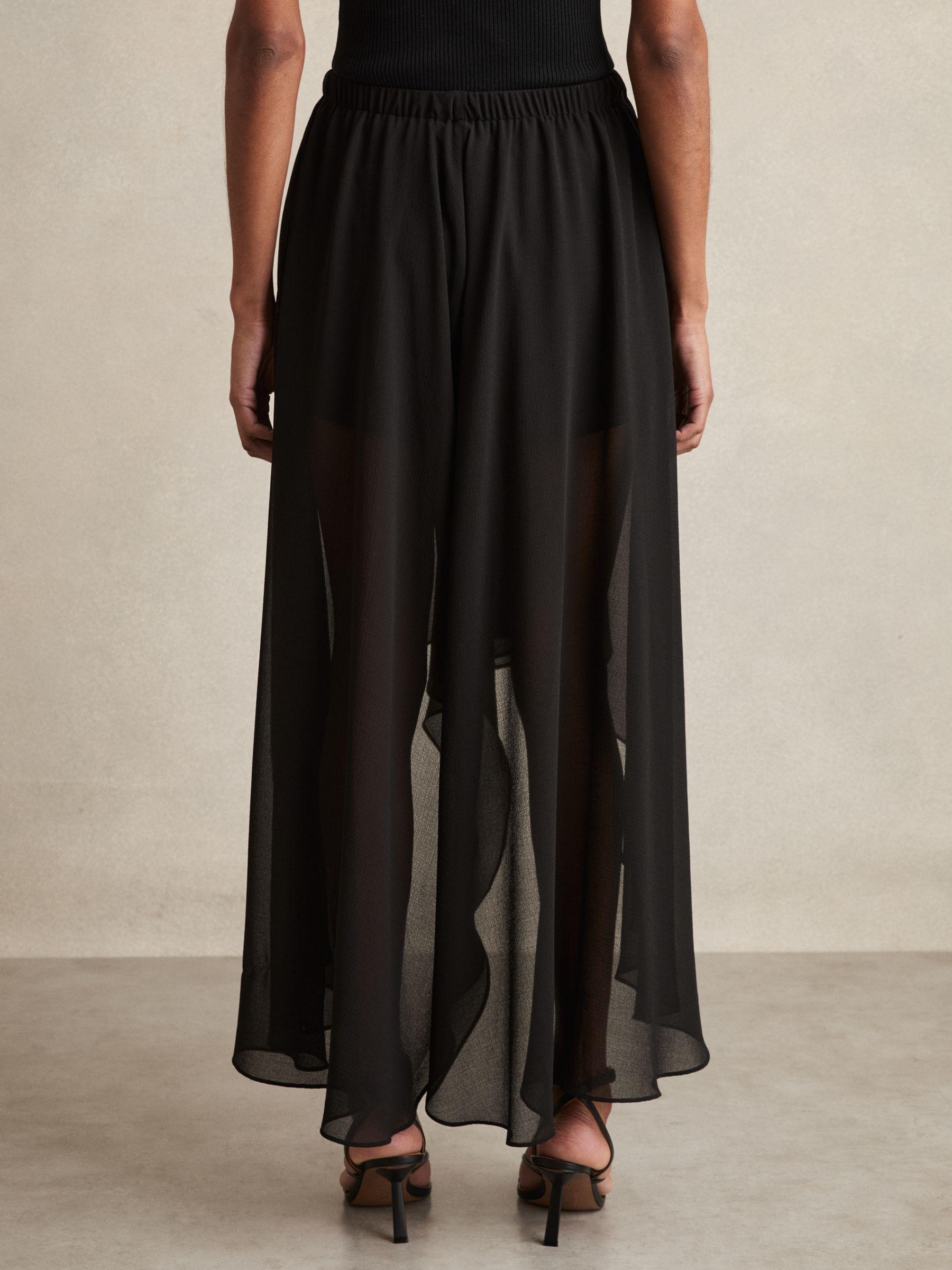 Petite Linen Belted Wide-Leg Trousers in White Product Image