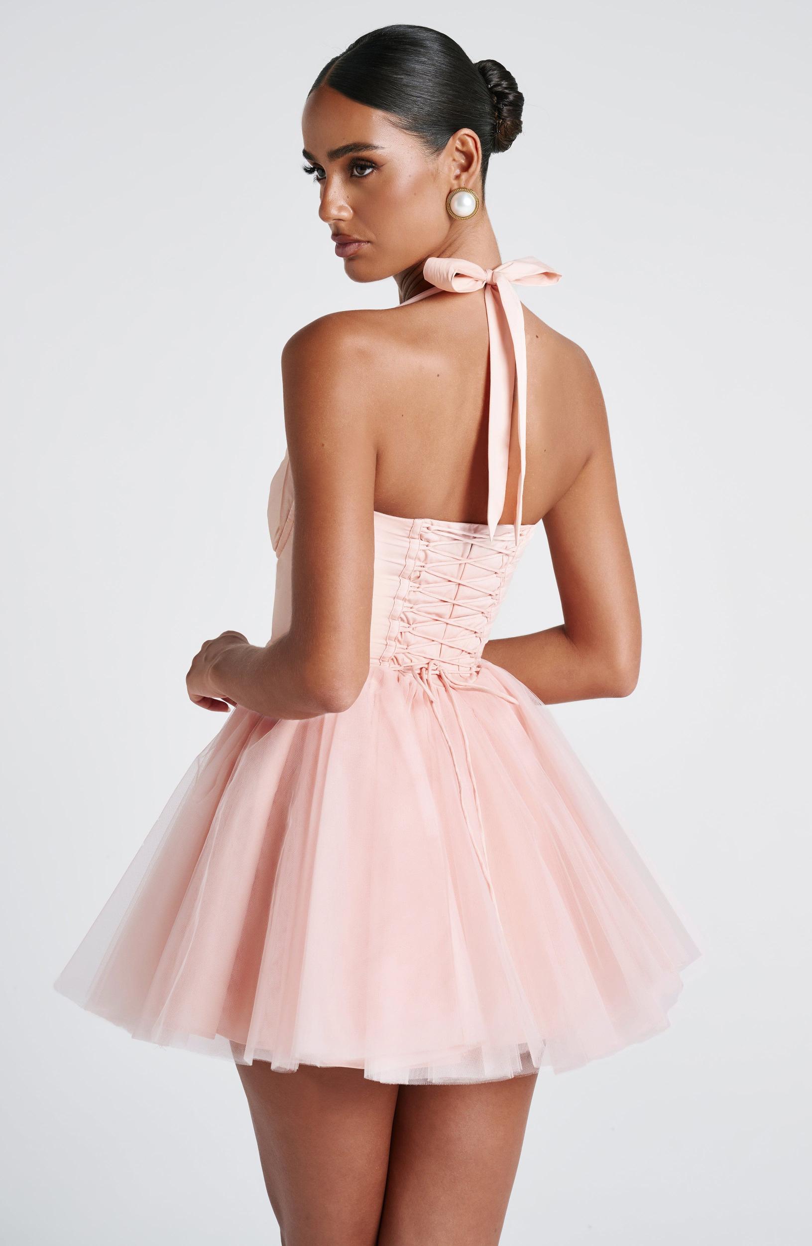 Keely Mini Dress - Soft Peach Product Image