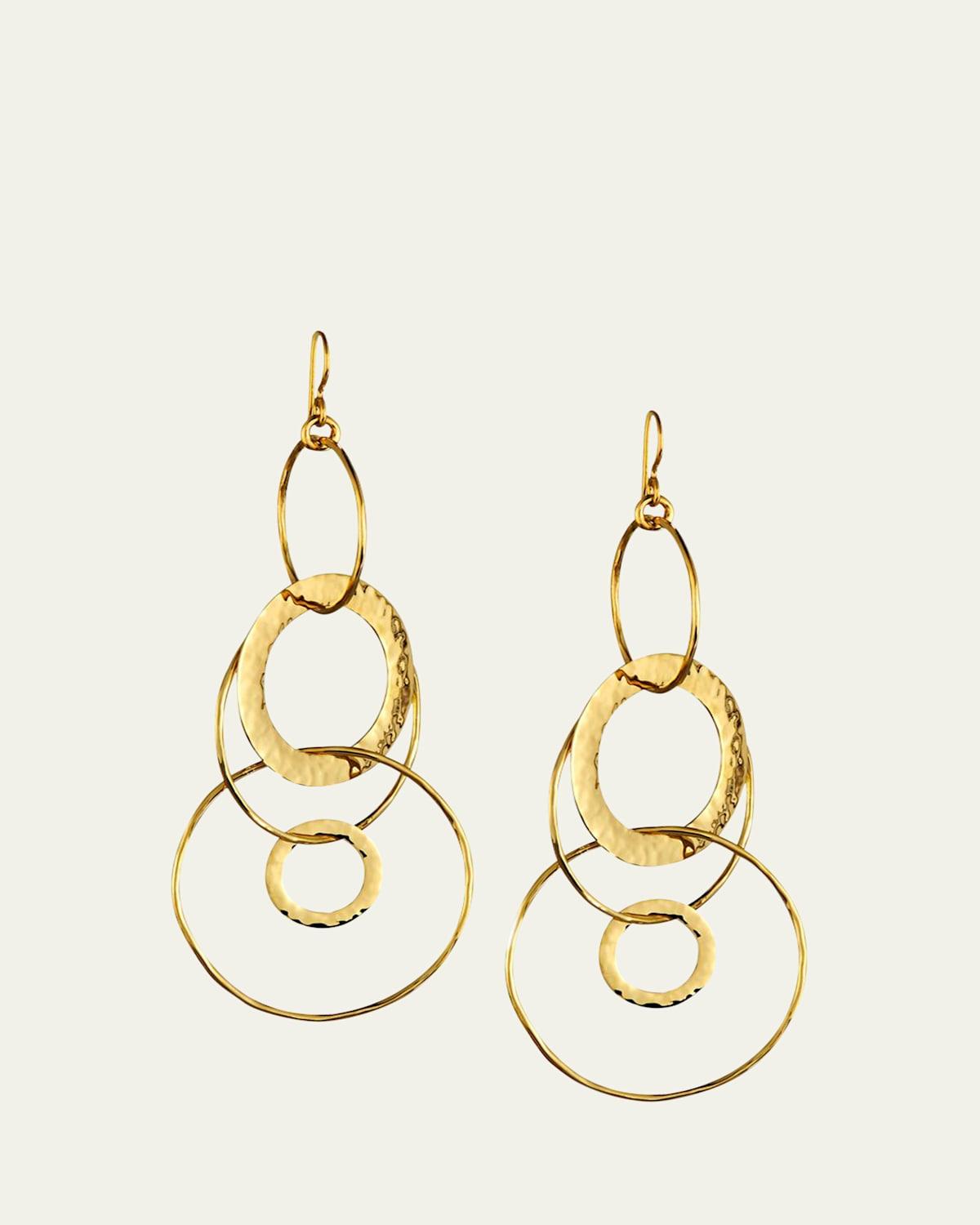 Womens Classico Jumbo 18K Yellow Gold Hammered Jet Set Earrings Product Image