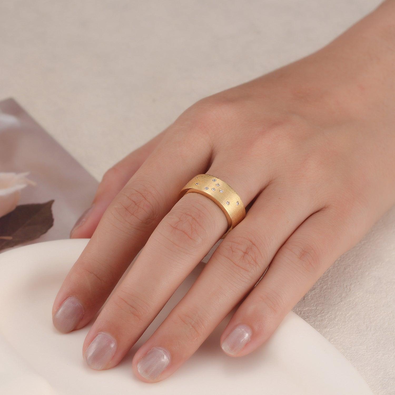 Touchstone HE>i Band Ring Brushed Gold Product Image