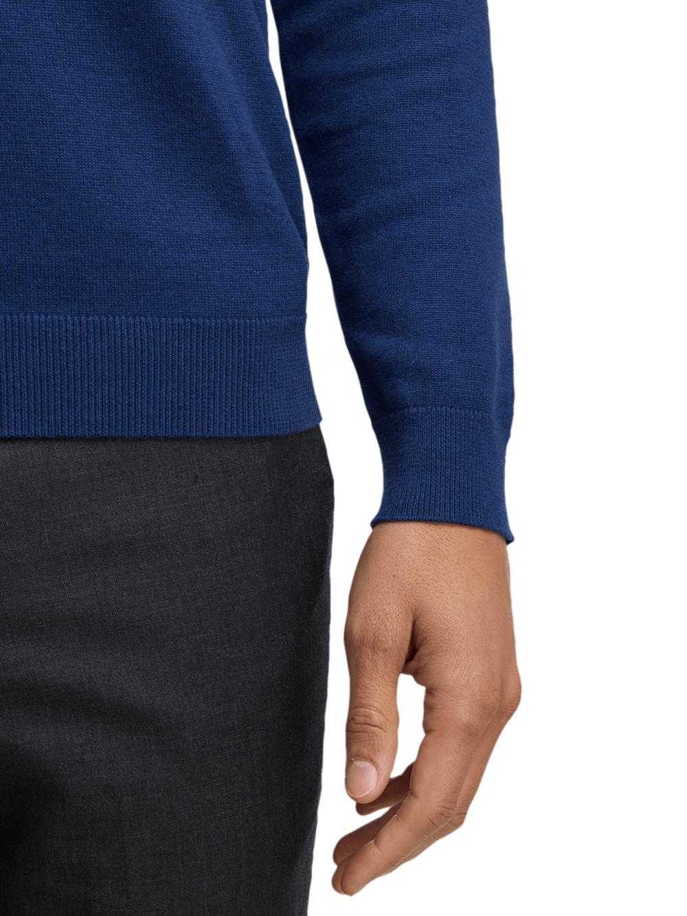 Supima Cotton Three Button Polo - Dark Blue Product Image