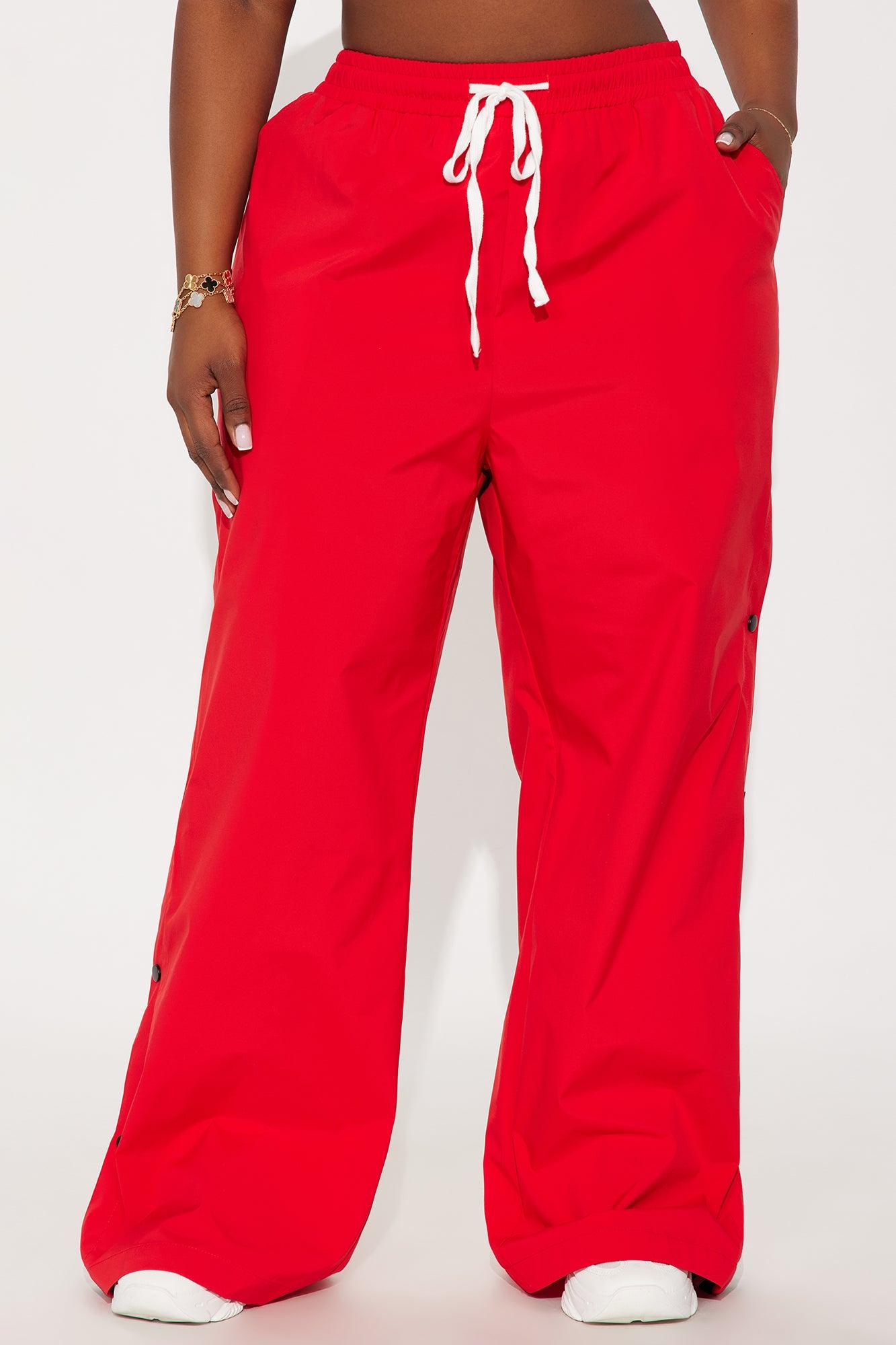 Jennie Snap Button Track Pant - Red/White Female Product Image