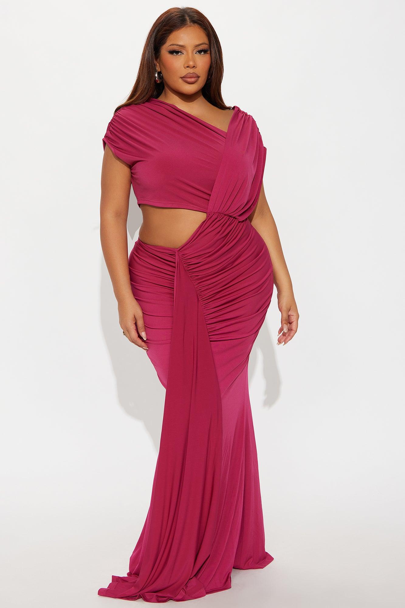 Aria Cut Out Maxi Dress - Magenta Female Product Image