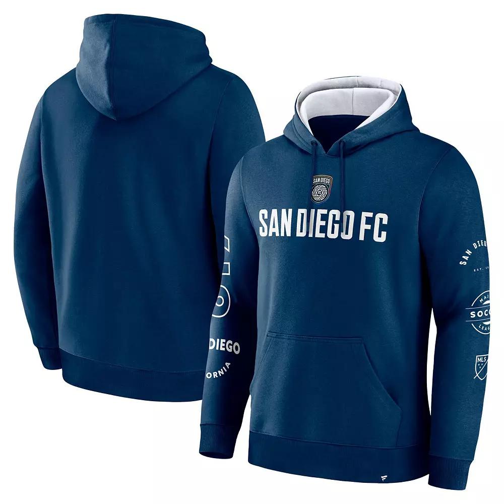 Men's Fanatics Navy San Diego FC Penalty Kick Legacy Pullover Hoodie,  Product Image