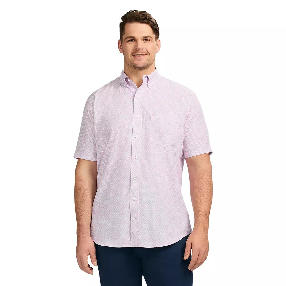 Big & Tall IZOD Breeze Short Sleeve Button-Down Shirt, Men's, Size: Large Tall, Prism Pink Product Image