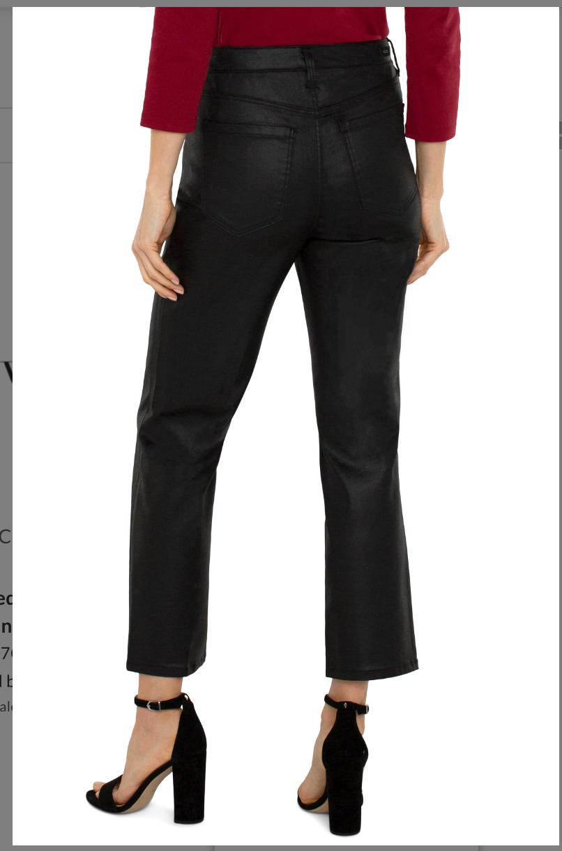 Kennedy Crop Straight Leg Jeans- Black Coated Product Image