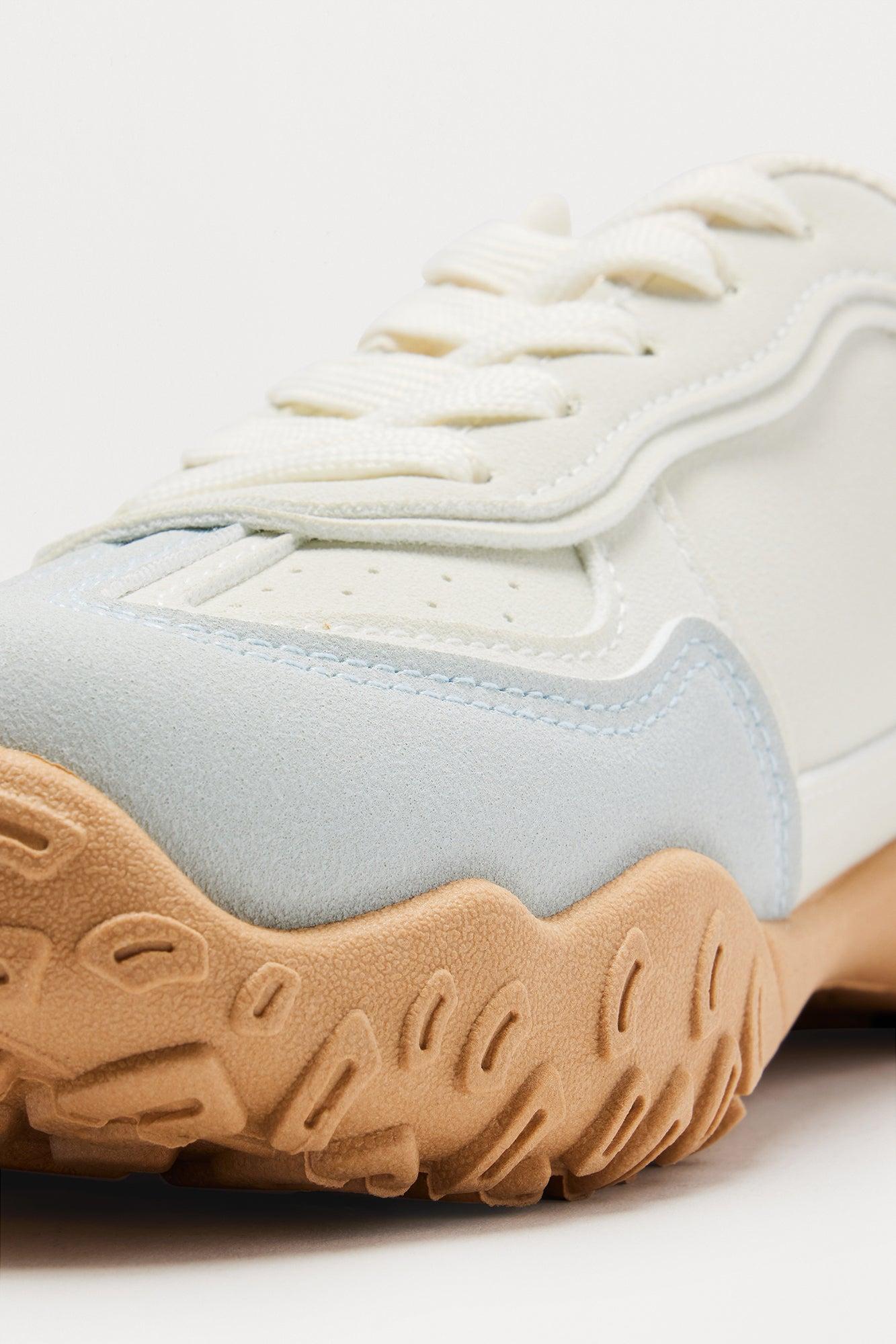 Sideline Babe Low Top Sneakers - White/Blue Female Product Image