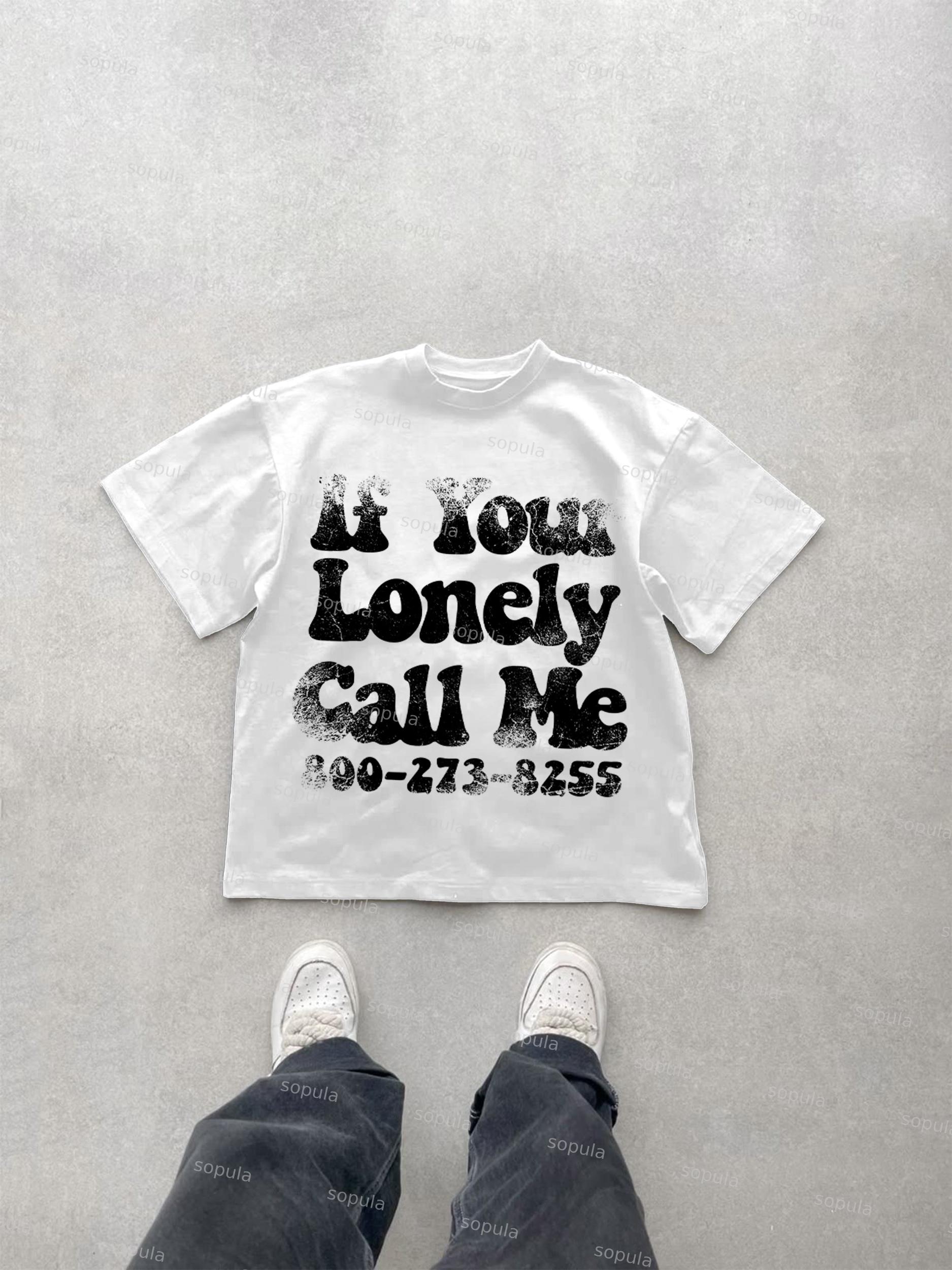 Mental Health. If Your Lonely, Call Me Vintage Graphic Cotton T-shirt Product Image