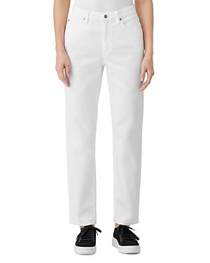 Eileen Fisher High Waist Slim Leg Jeans in White Product Image